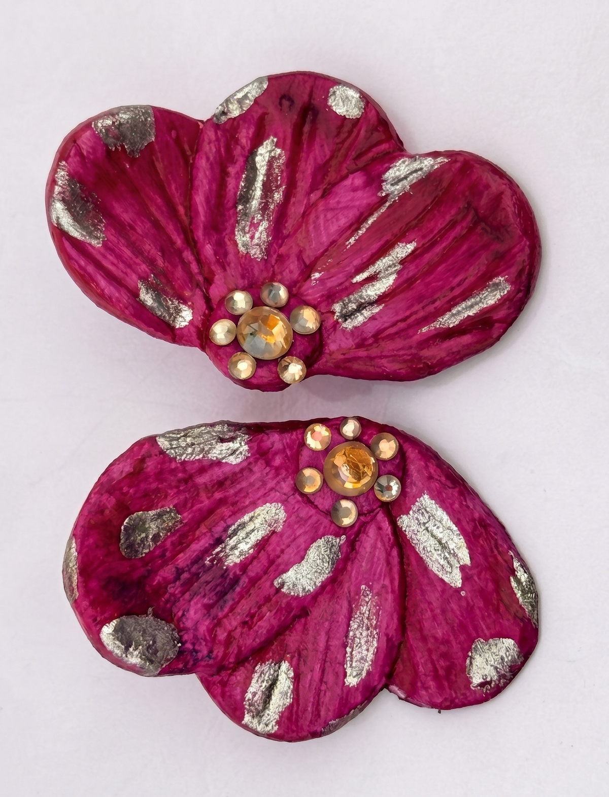 Aros pétalos fucsia