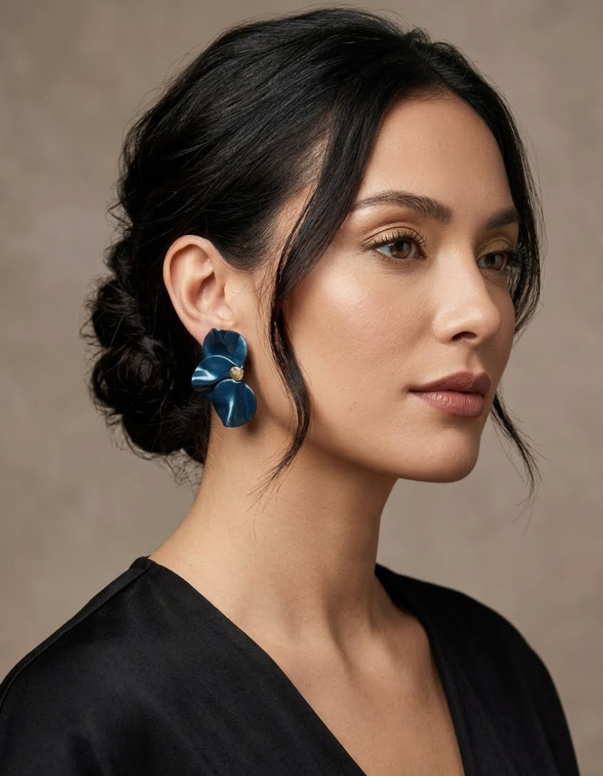 Aros Pétalos azul
