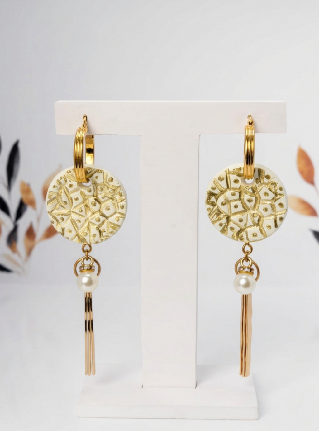 Aros colgantes dorados acero