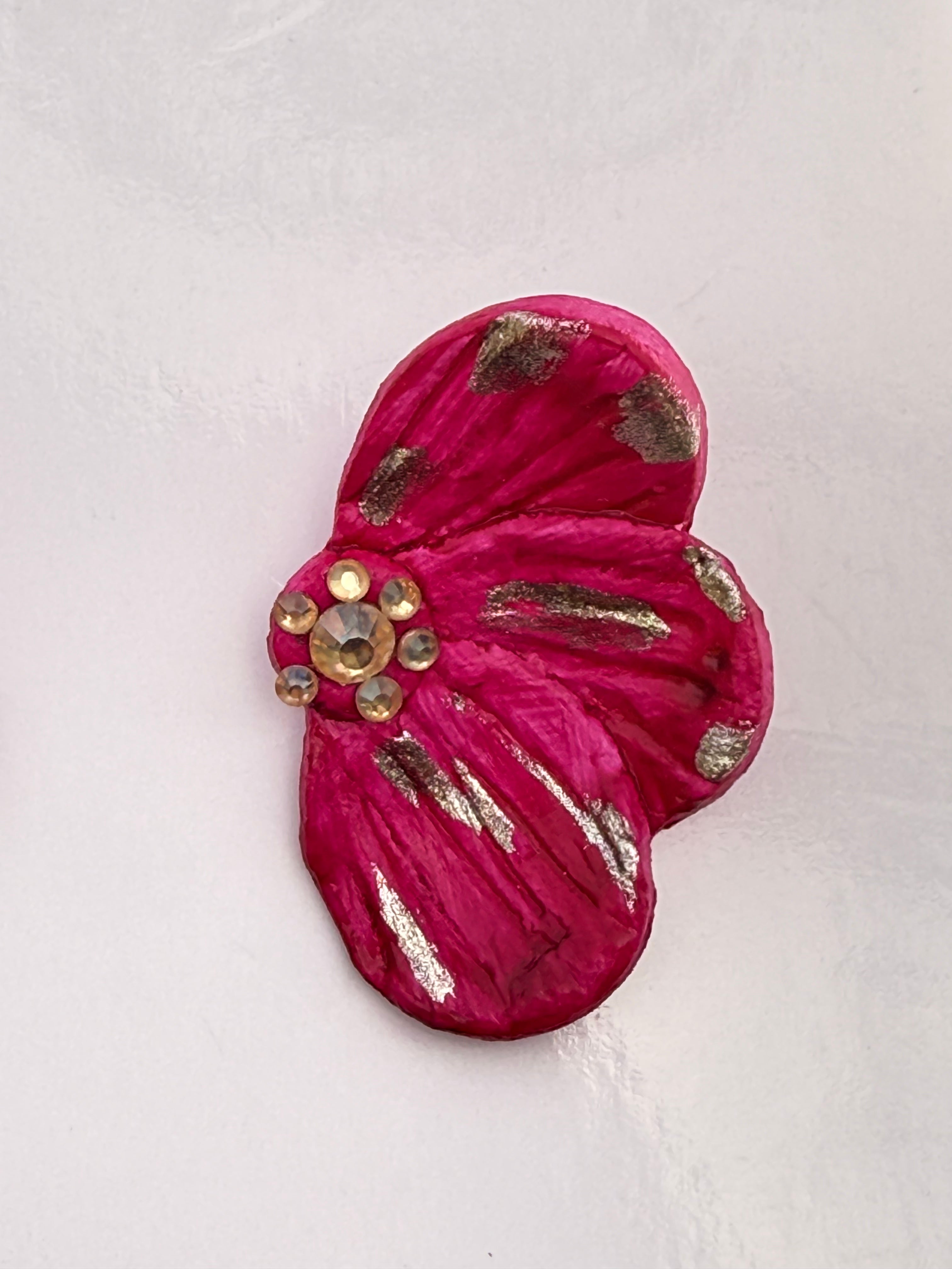 Aros pétalos fucsia