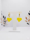 Aros colgantes Corazón amarillo