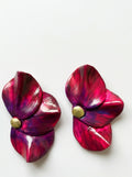 Aros petalos burdeos